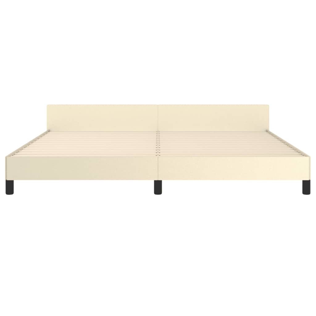 Okvir za krevet s uzglavljem krem 200x200 cm od umjetne kože