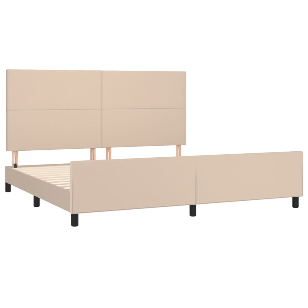 Okvir za krevet s uzglavljem cappuccina 200x200 cm umjetna koža