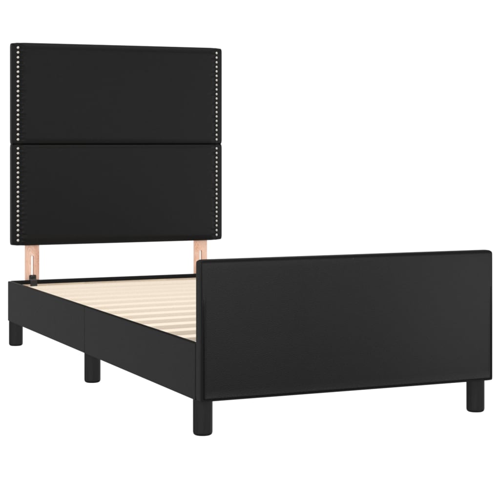 Okvir za krevet s uzglavljem crni 100x200 cm od umjetne kože