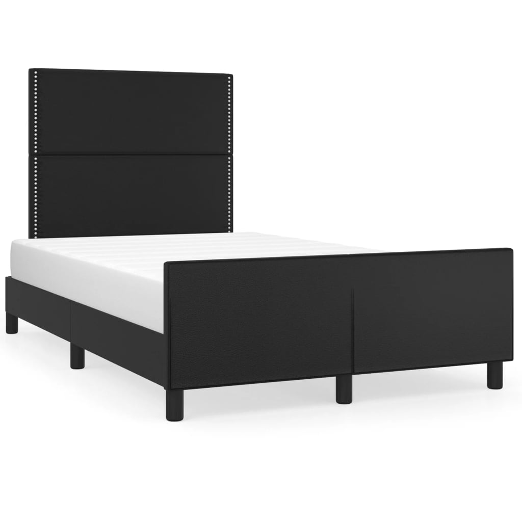 Okvir za krevet s uzglavljem crni 120 x 200 cm od umjetne kože