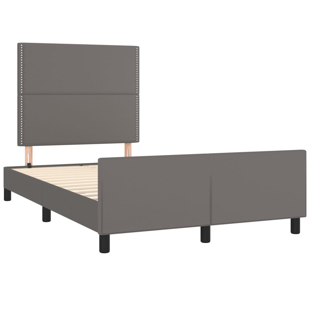 Okvir za krevet s uzglavljem sivi 120x200 cm od umjetne kože