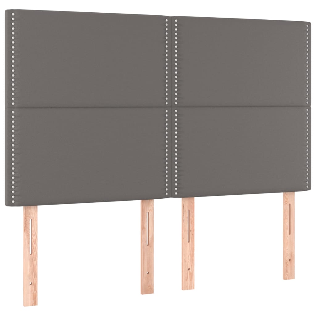 Okvir za krevet s uzglavljem sivi 140x200 cm od umjetne kože