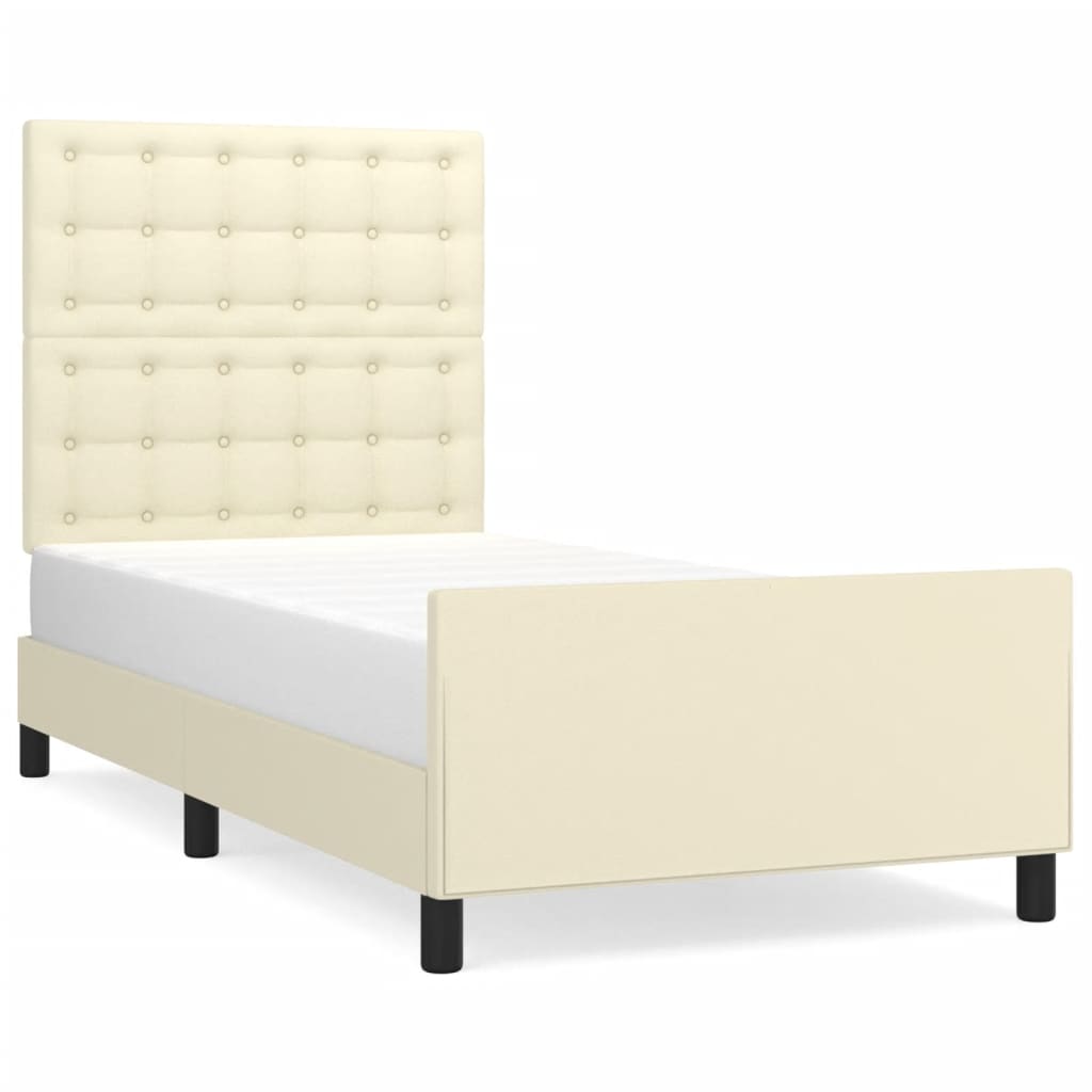 Okvir za krevet s uzglavljem krem 80 x 200 cm od umjetne kože