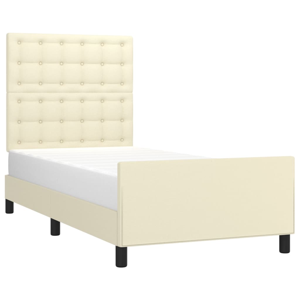 Okvir za krevet s uzglavljem krem 80 x 200 cm od umjetne kože