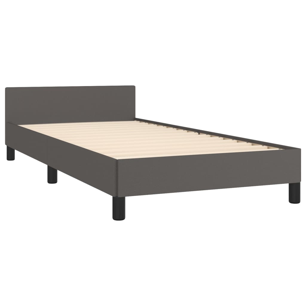 Okvir za krevet s uzglavljem sivi 80 x 200 cm od umjetne kože