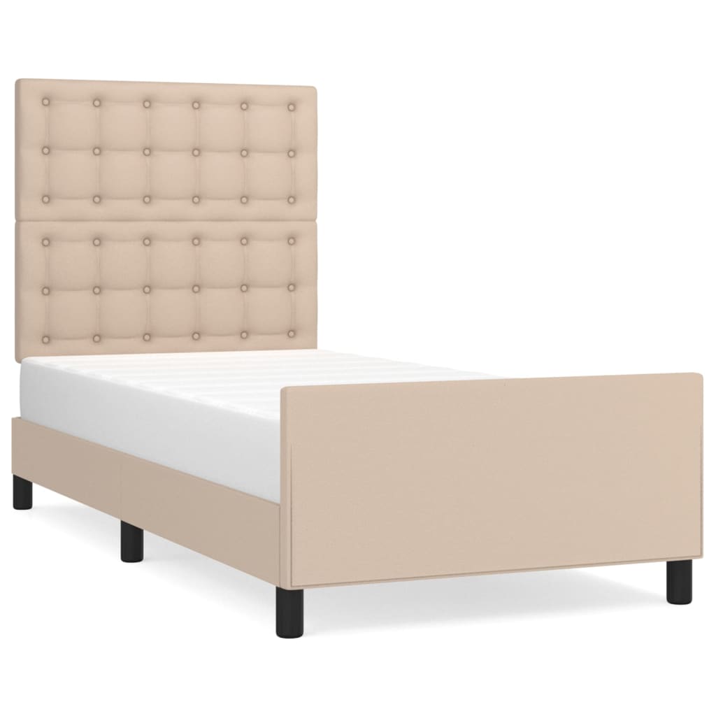 Okvir za krevet s uzglavljem cappuccino 80x200 cm umjetna koža
