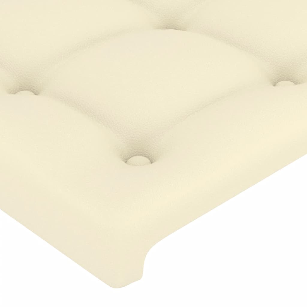 Okvir za krevet s uzglavljem krem 90x200 cm od umjetne kože