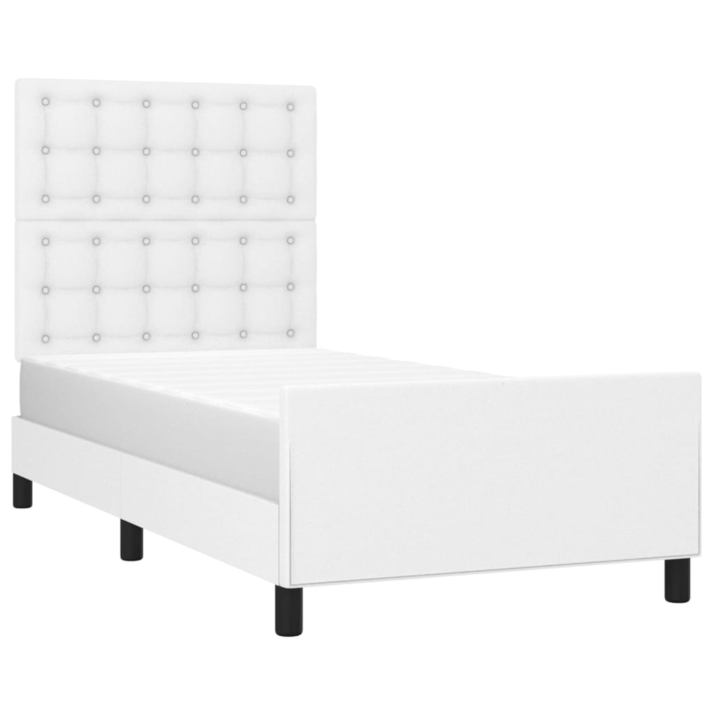 Okvir za krevet s uzglavljem bijeli 100x200 cm od umjetne kože