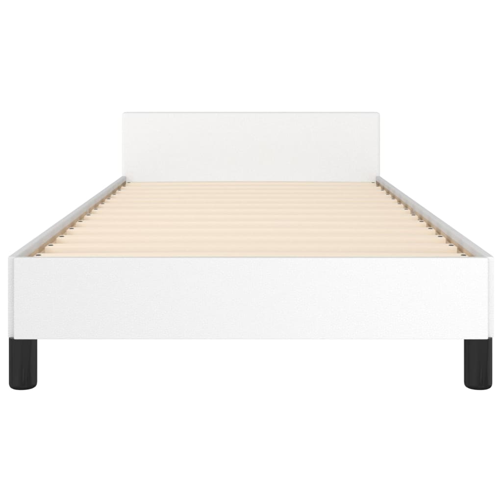 Okvir za krevet s uzglavljem bijeli 100x200 cm od umjetne kože