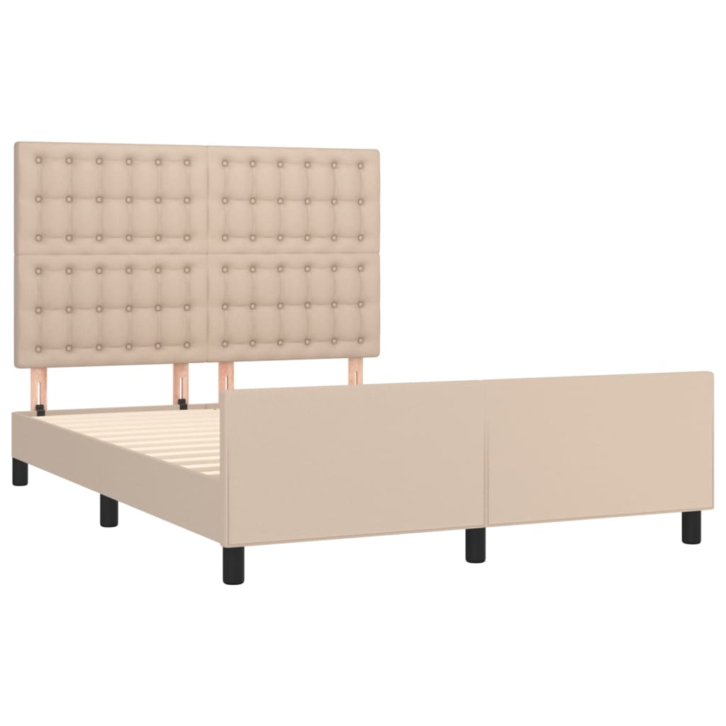 Okvir za krevet s uzglavljem cappuccino 140x190 cm umjetna koža