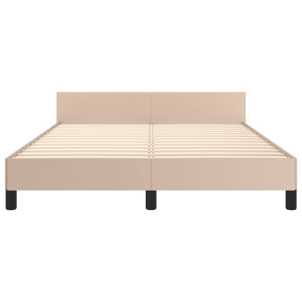 Okvir za krevet s uzglavljem cappuccino 140x190 cm umjetna koža