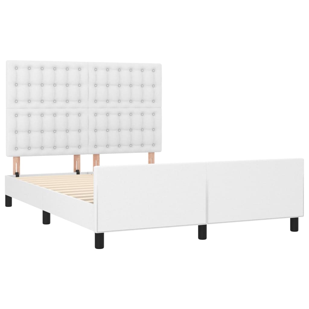 Okvir za krevet s uzglavljem bijeli 140x200 cm od umjetne kože