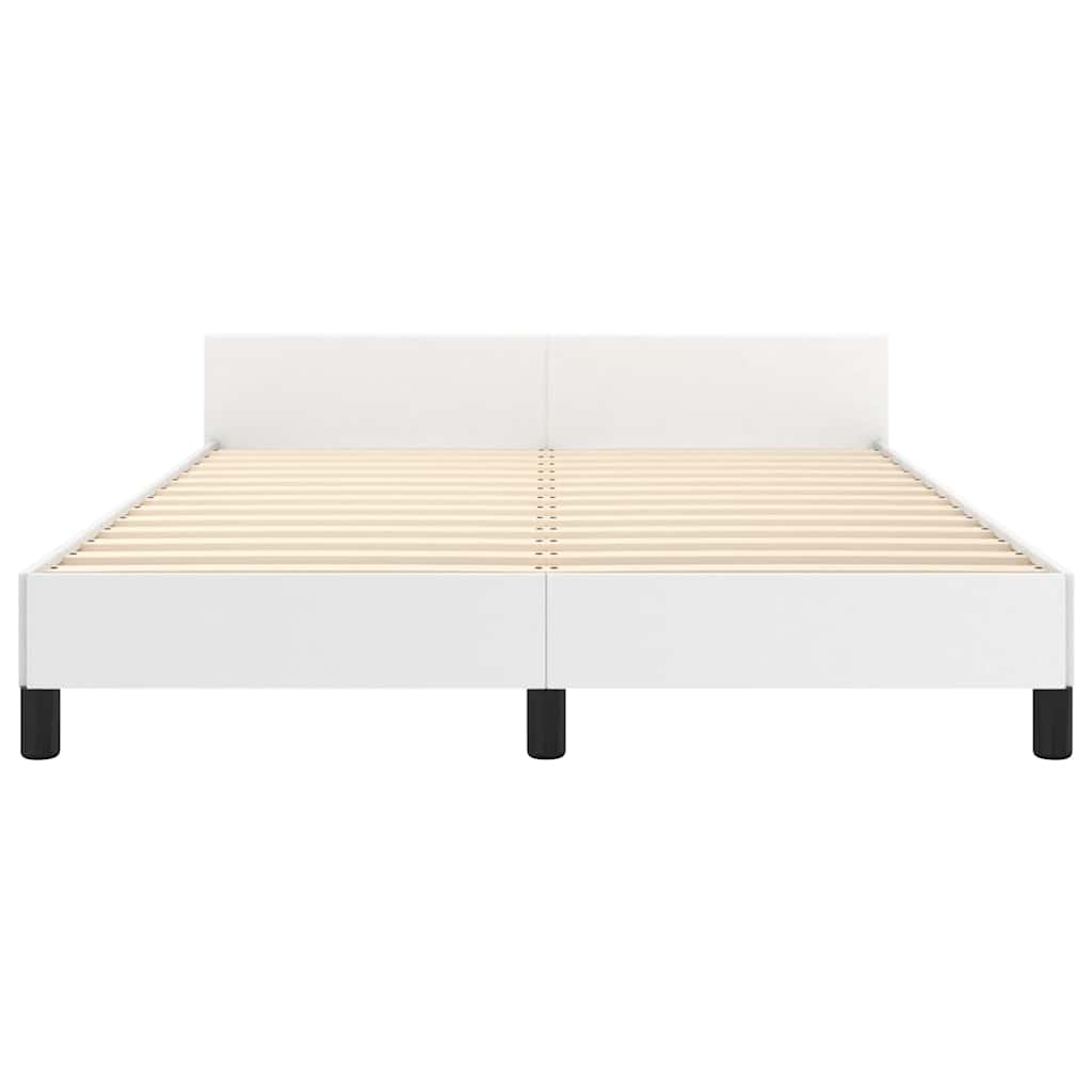 Okvir za krevet s uzglavljem bijeli 140x200 cm od umjetne kože
