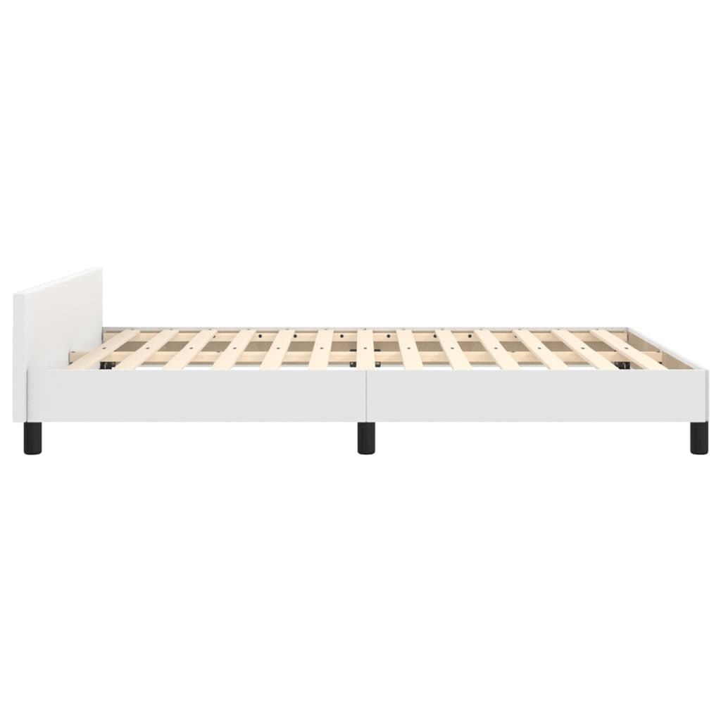 Okvir za krevet s uzglavljem bijeli 140x200 cm od umjetne kože