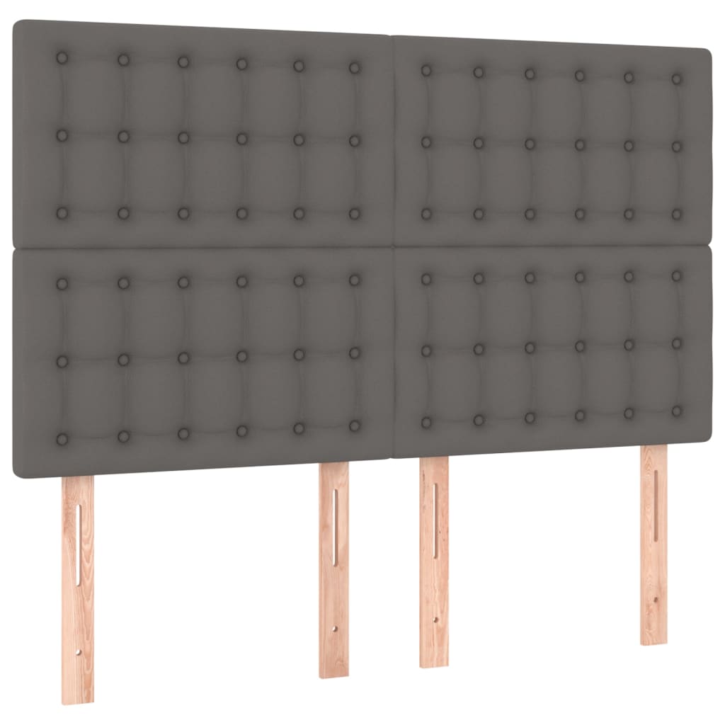 Okvir za krevet s uzglavljem sivi 140x200 cm od umjetne kože