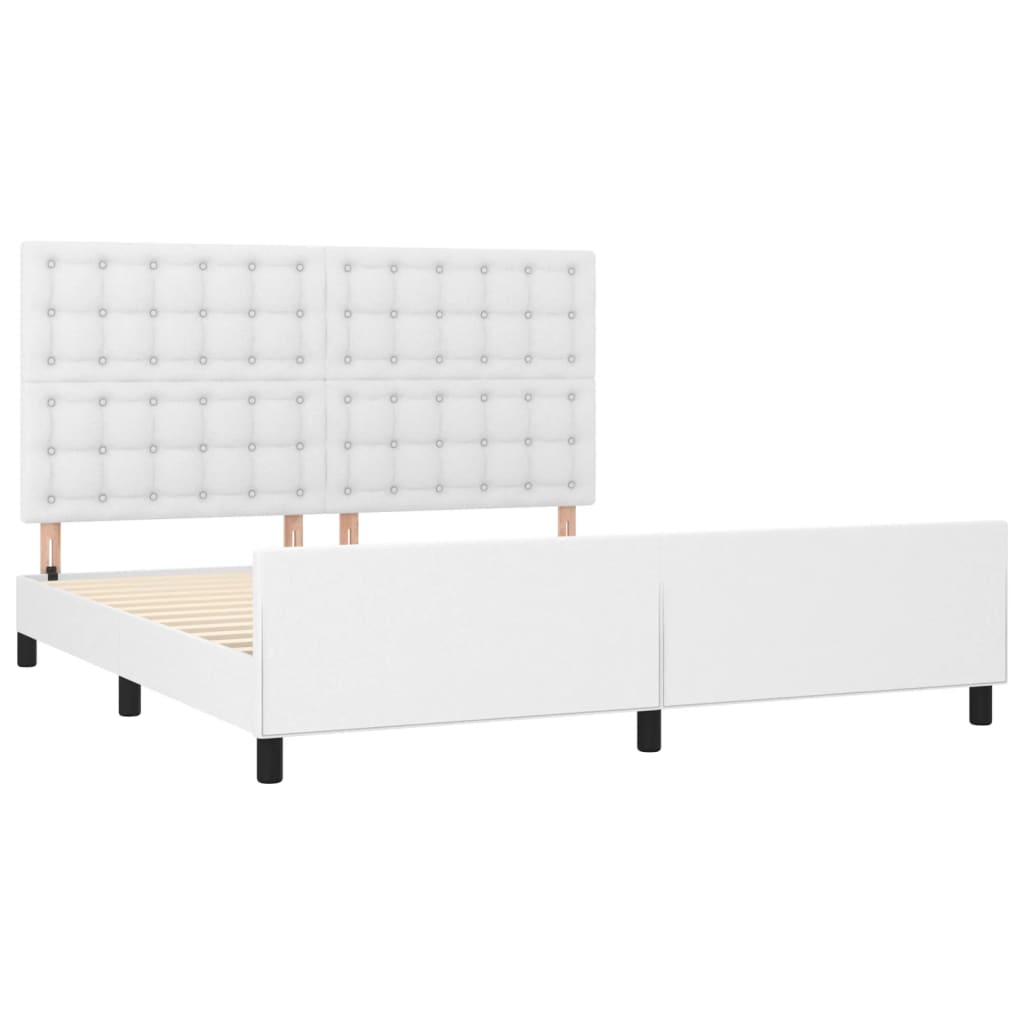 Okvir za krevet s uzglavljem bijeli 160x200 cm od umjetne kože