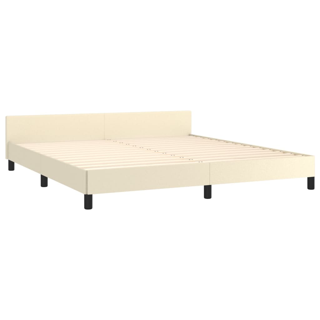 Okvir za krevet s uzglavljem krem 160x200 cm od umjetne kože
