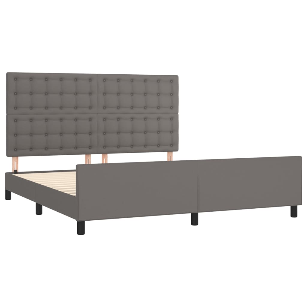 Okvir za krevet s uzglavljem sivi 160x200 cm od umjetne kože