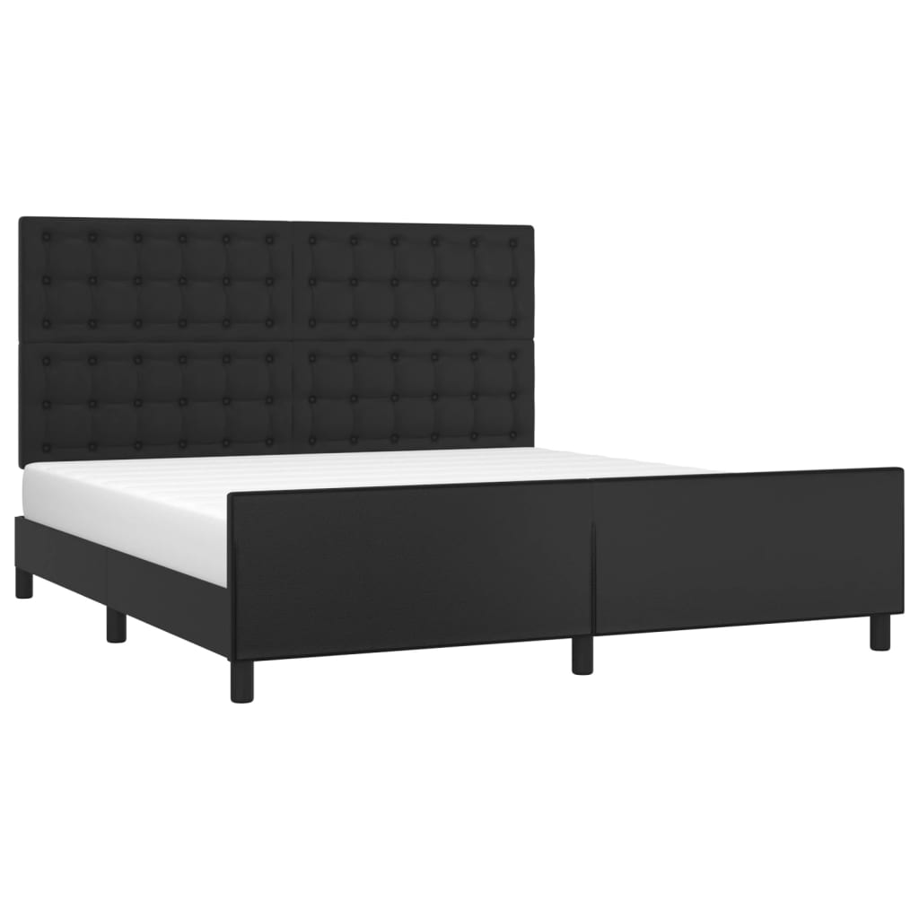 Okvir za krevet s uzglavljem crni 180x200 cm od umjetne kože
