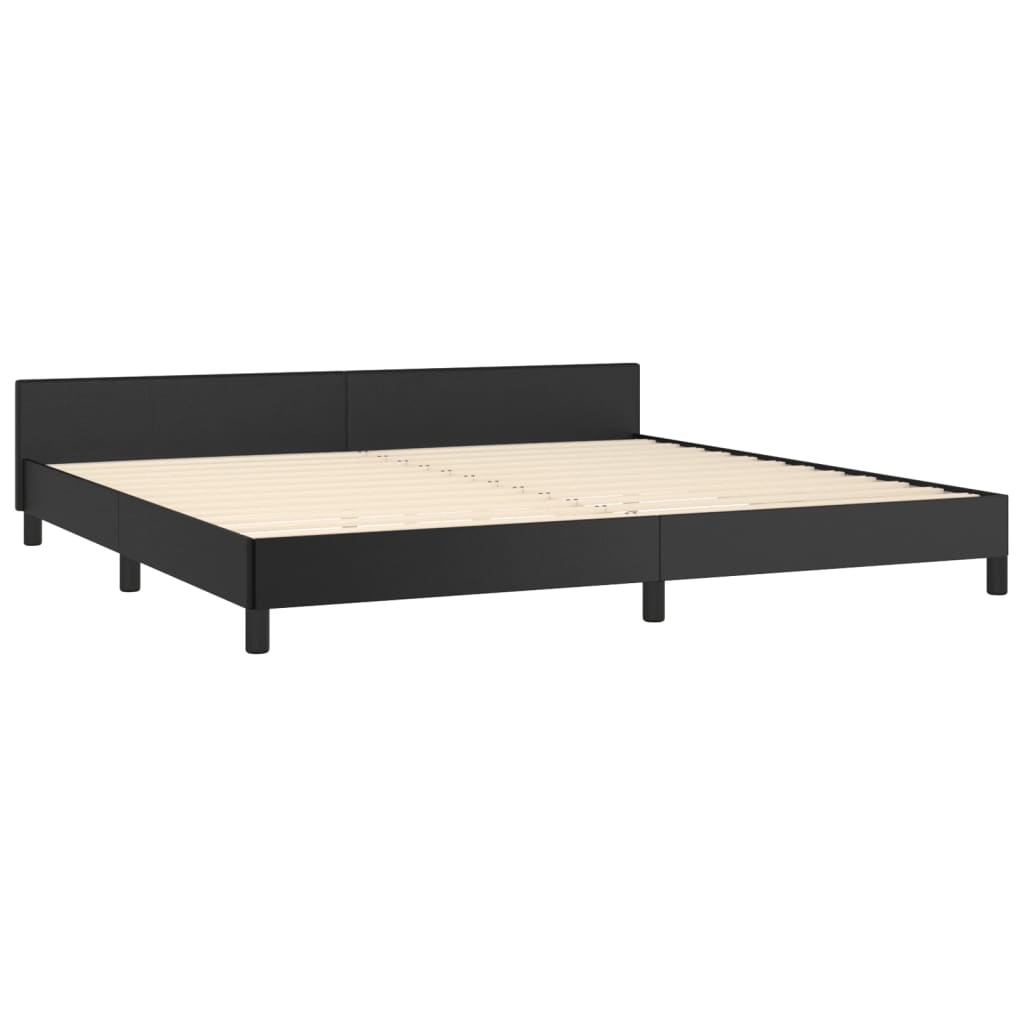 Okvir za krevet s uzglavljem crni 200x200 cm od umjetne kože