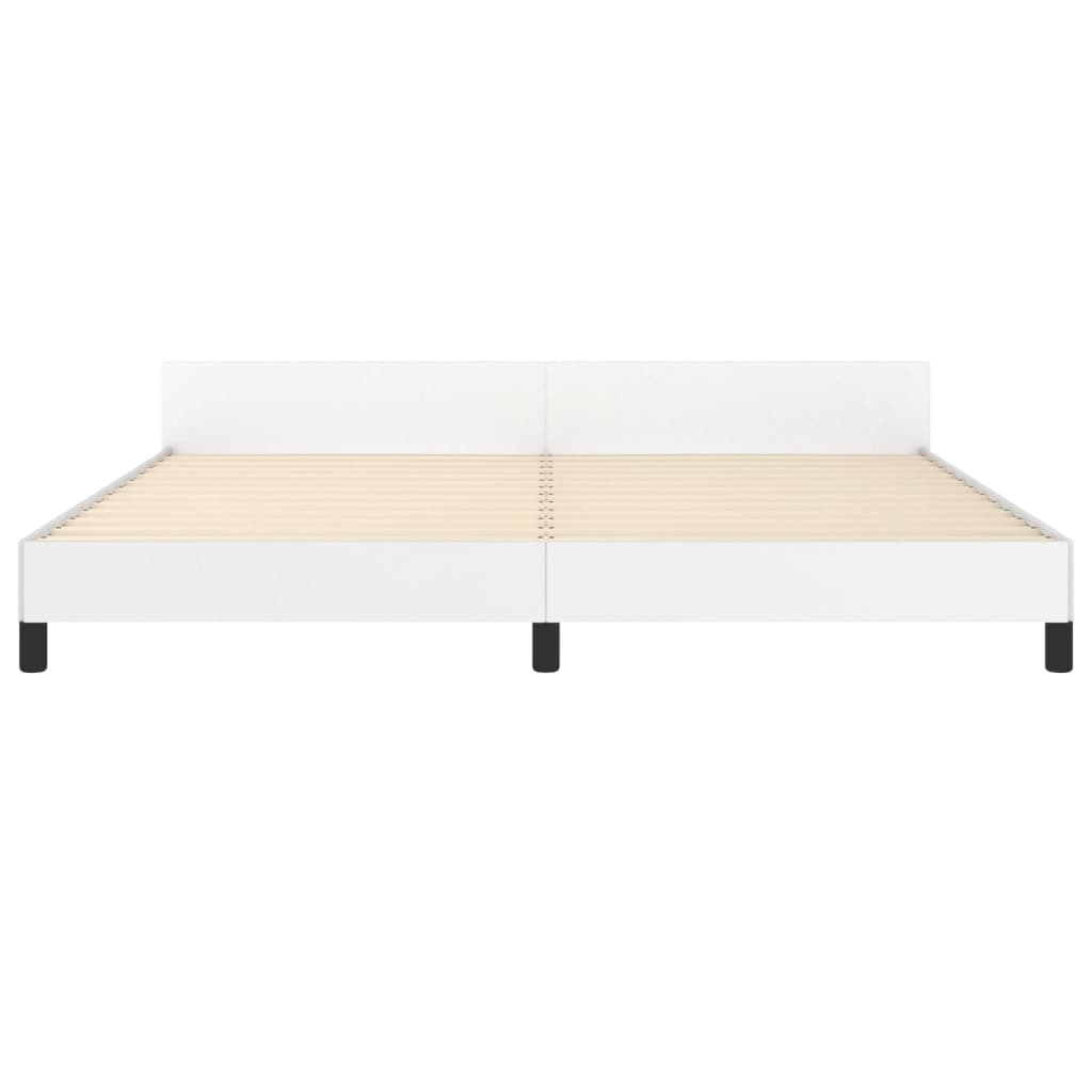 Okvir za krevet s uzglavljem bijeli 200x200 cm od umjetne kože
