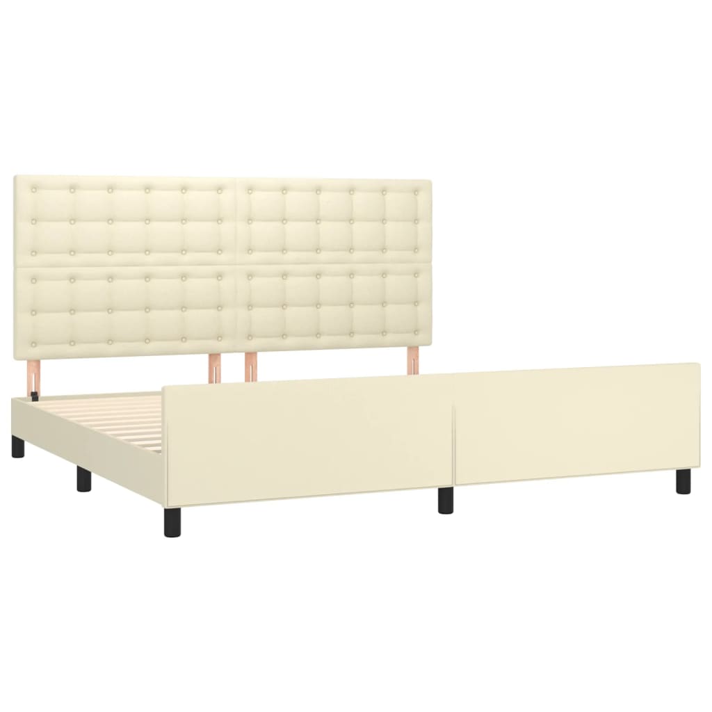 Okvir za krevet s uzglavljem krem 200x200 cm od umjetne kože