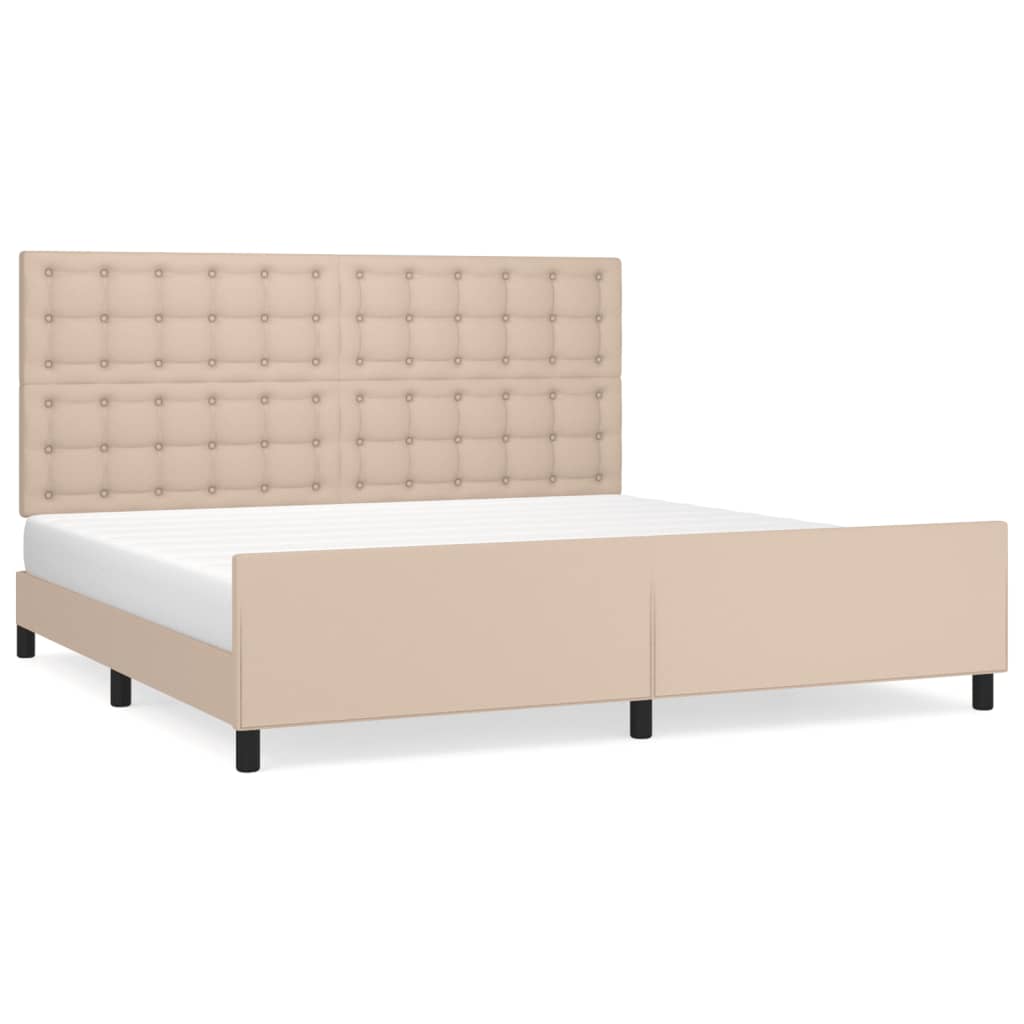 Okvir za krevet s uzglavljem cappuccina 200x200 cm umjetna koža