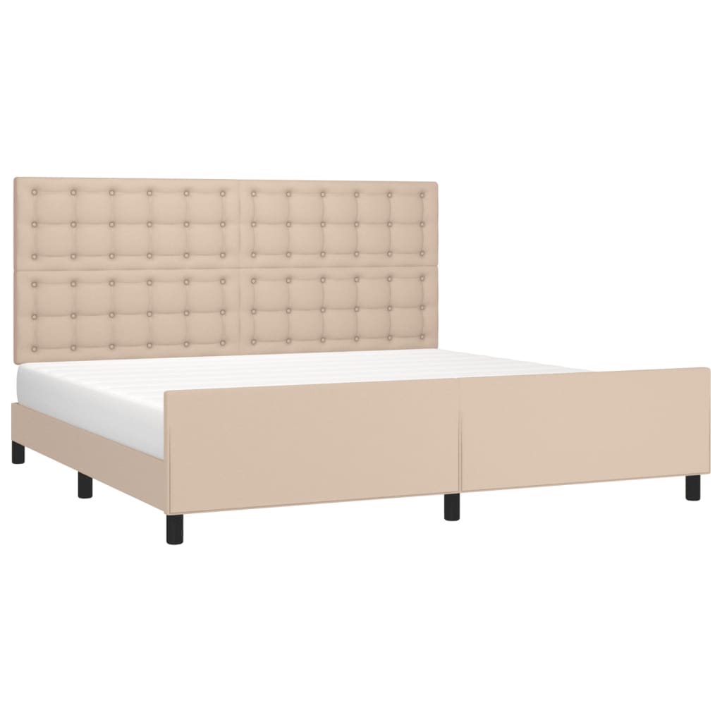Okvir za krevet s uzglavljem cappuccina 200x200 cm umjetna koža