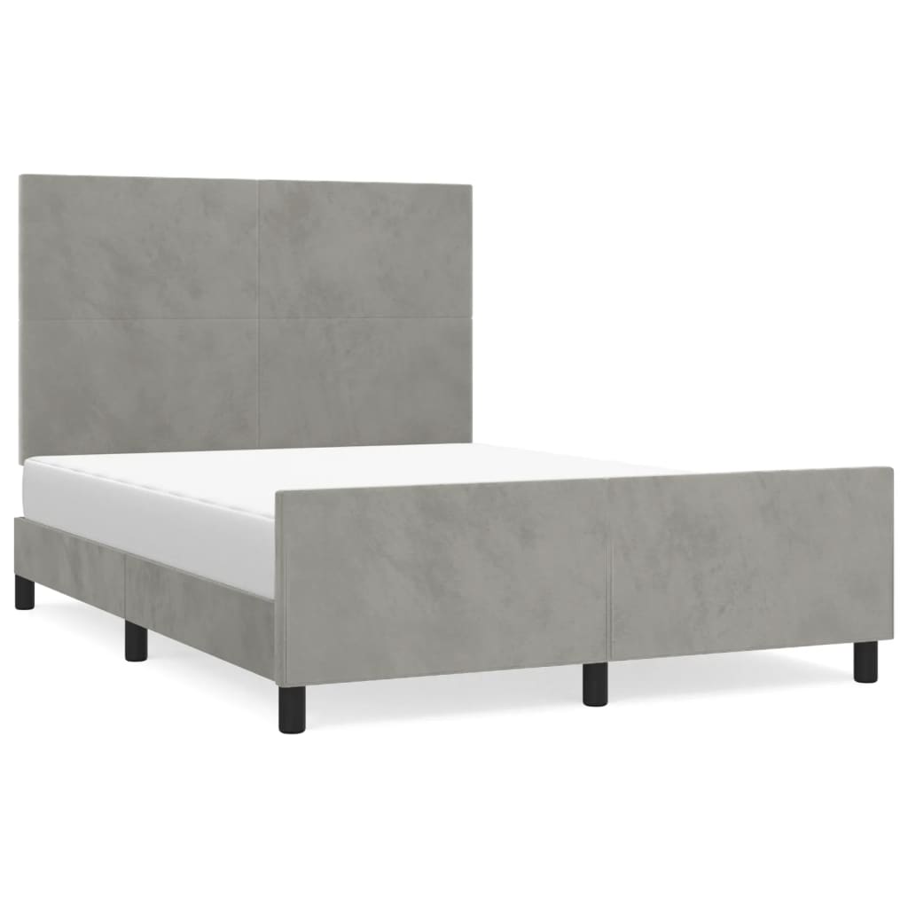 Okvir za krevet bez madraca svjetlosivi 140x200 cm baršunasti