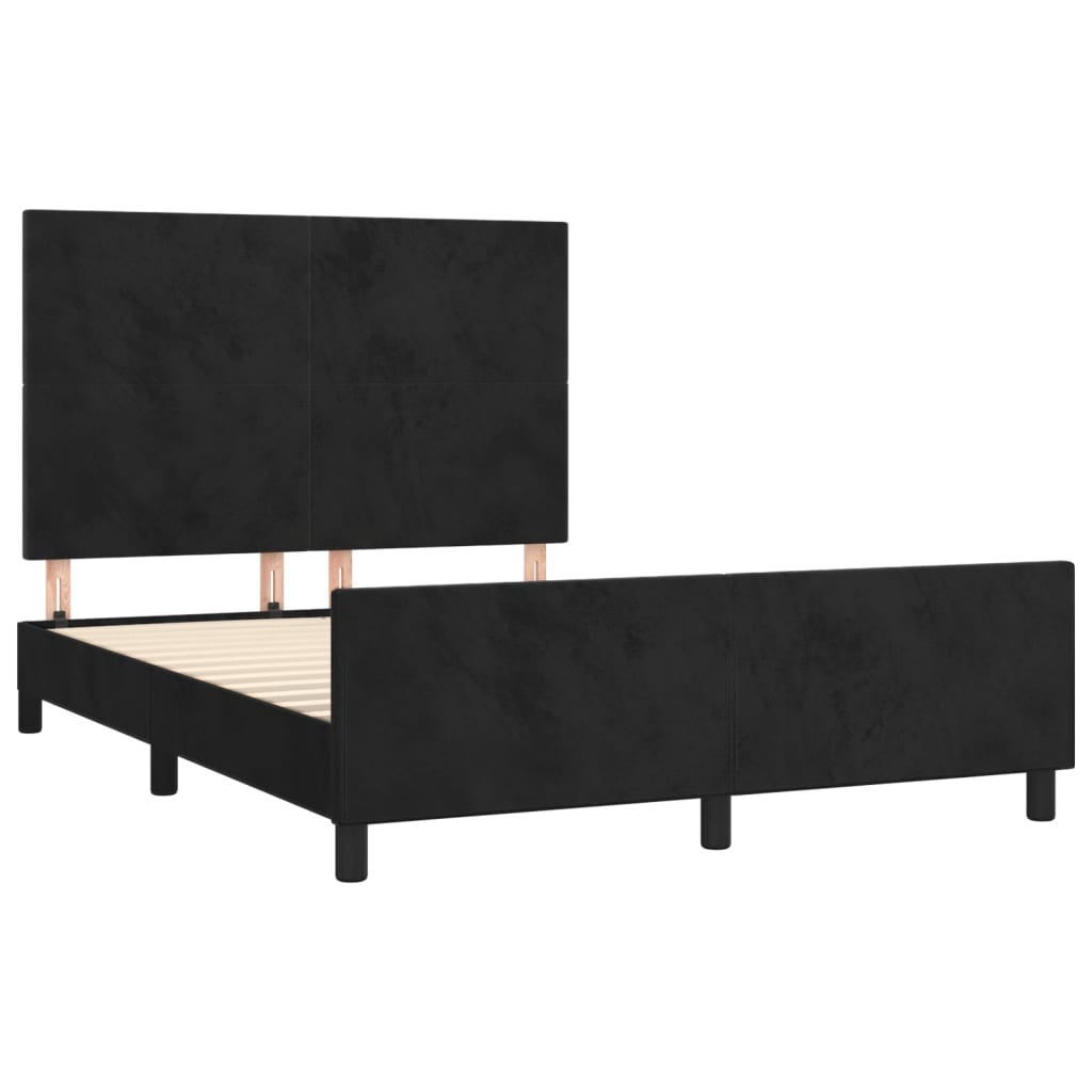 Okvir za krevet bez madraca crni 140x200 cm baršunasti