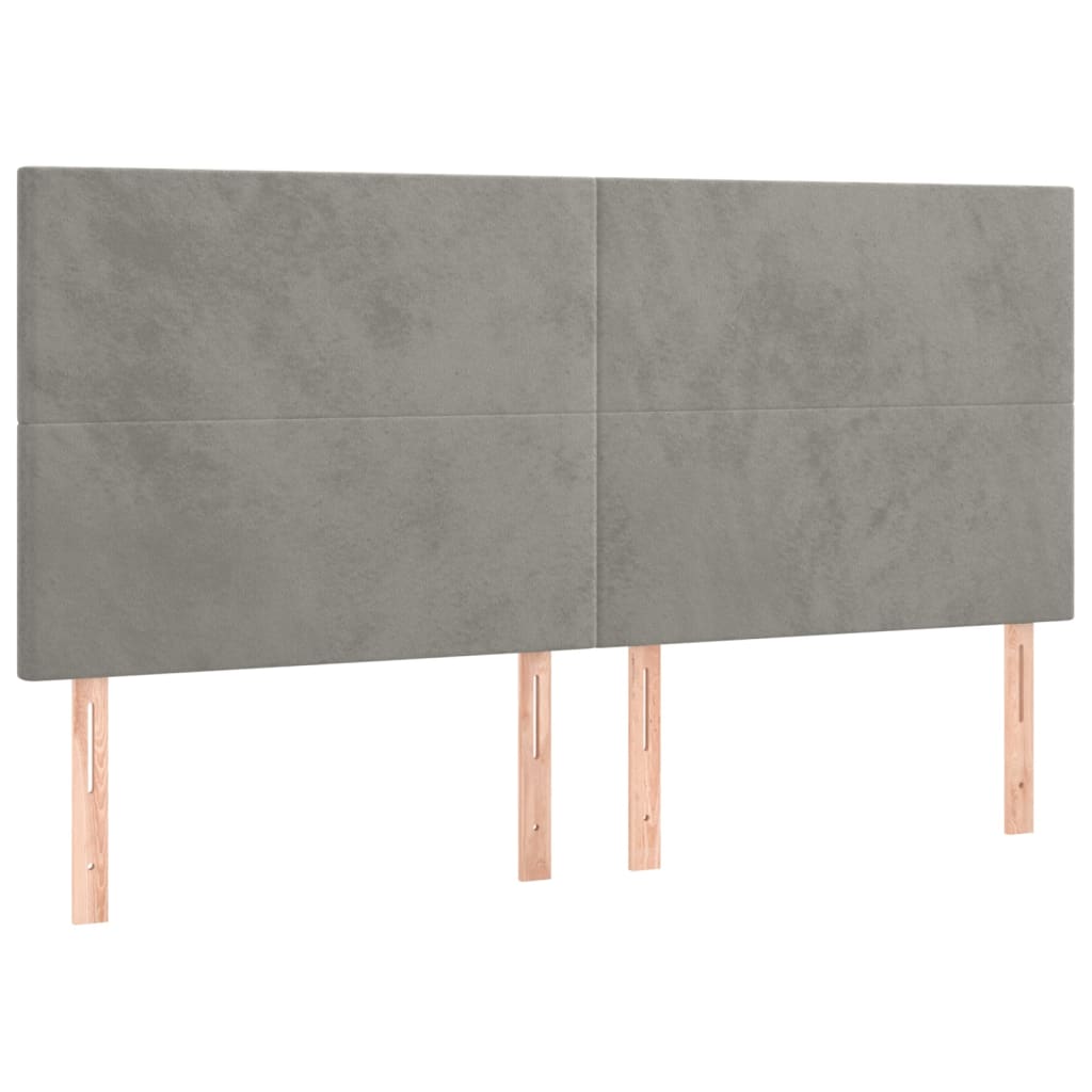 Okvir za krevet bez madraca svjetlosivi 200 x 200 cm baršunasti