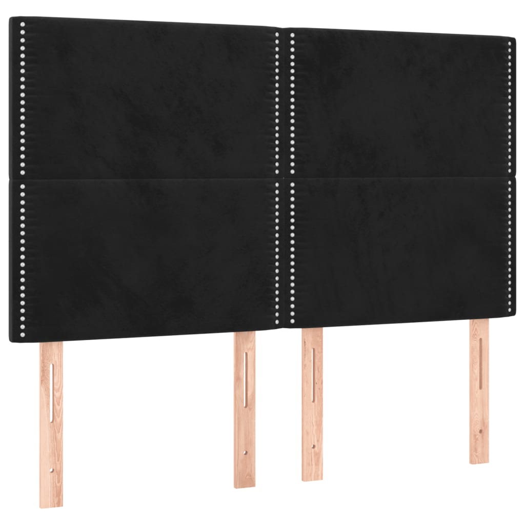 Okvir za krevet bez madraca crni 140 x 190 cm baršunasti