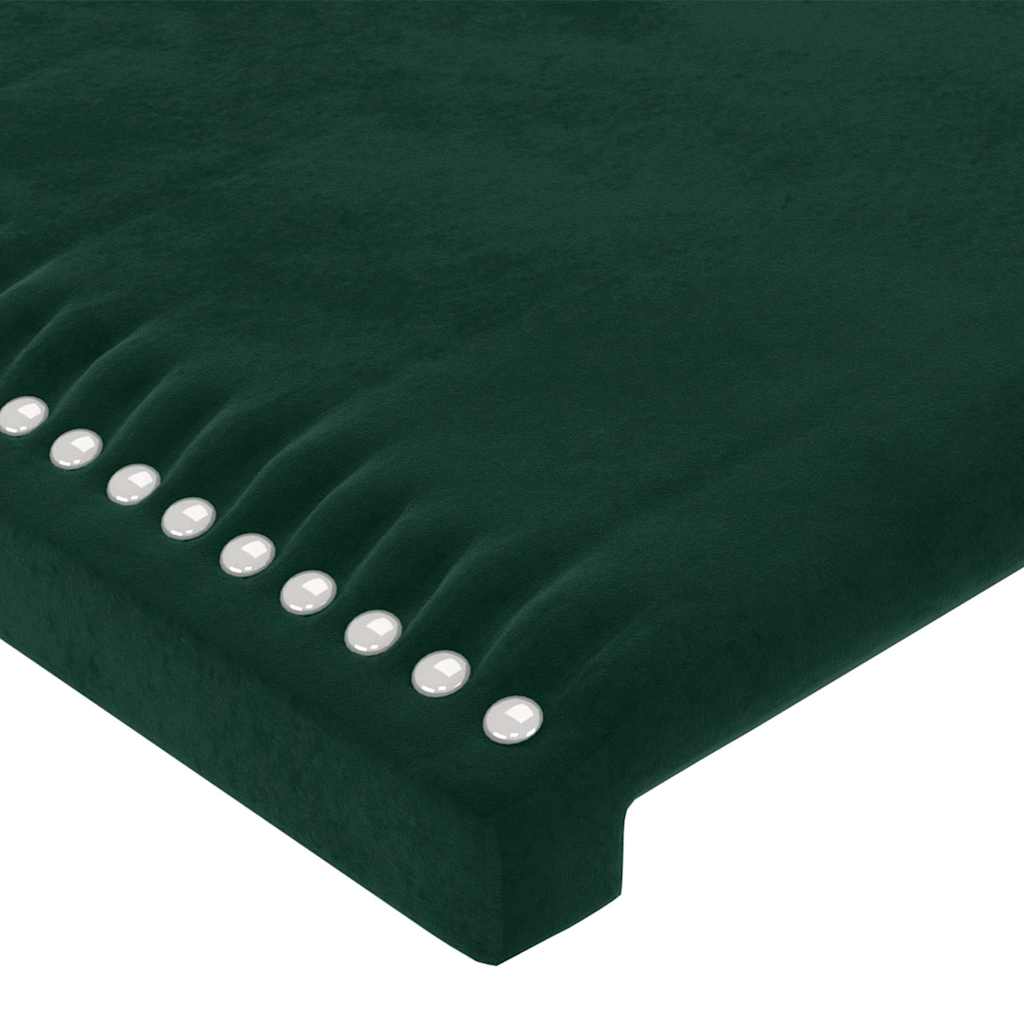 Okvir za krevet s uzglavljem tamnozeleni 180x200 cm baršunasti
