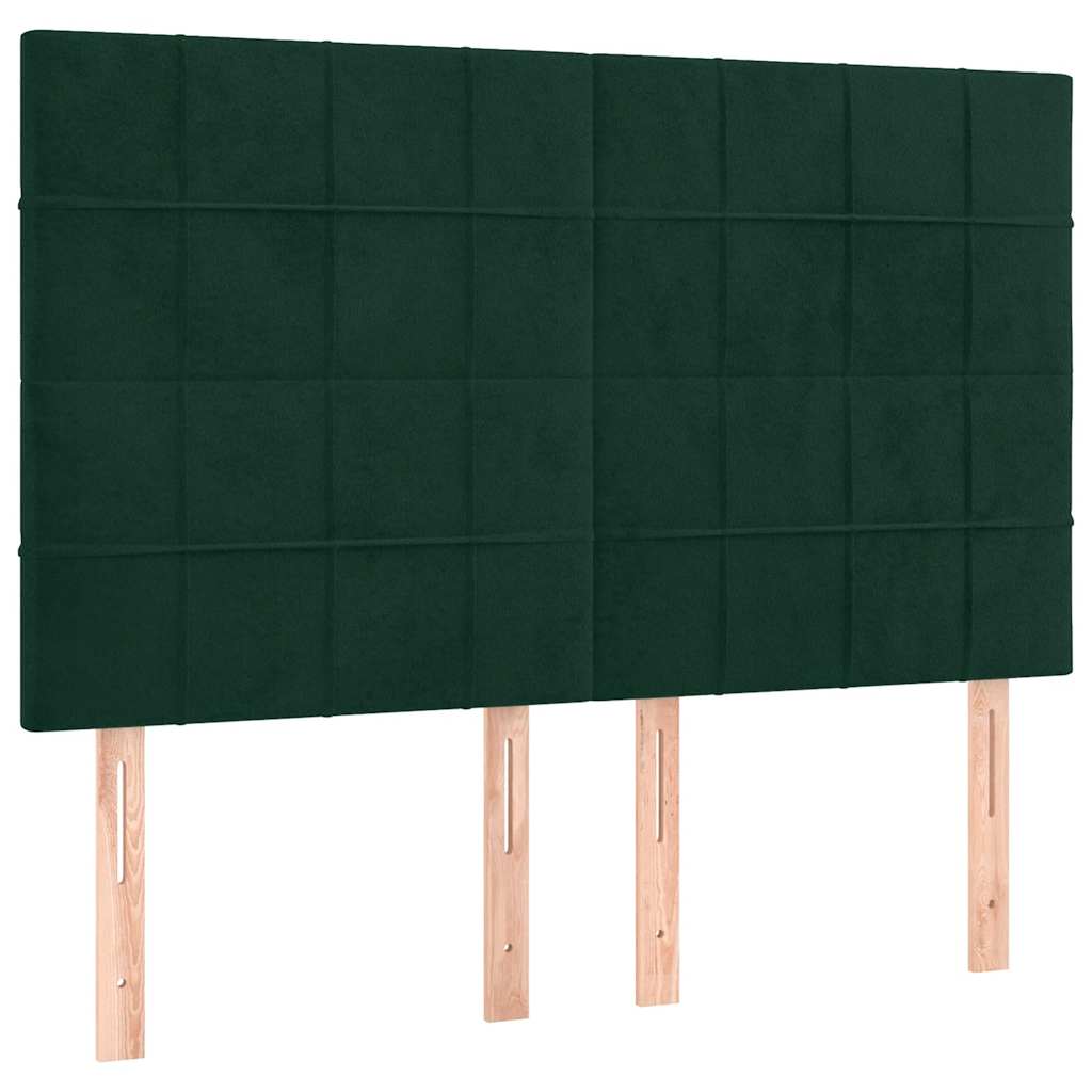 Okvir za krevet bez madraca tamnozeleni 140x200 cm baršunasti