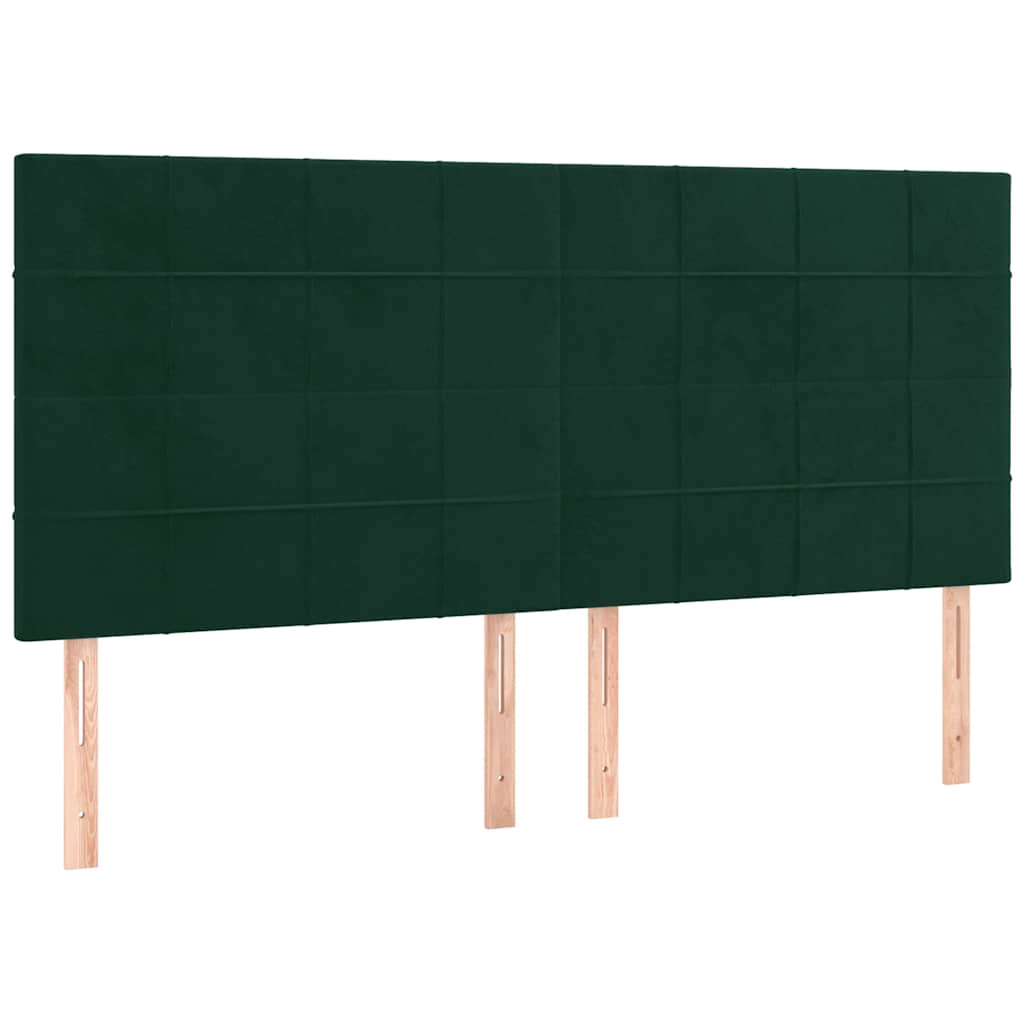 Okvir za krevet bez madraca tamnozeleni 200x200 cm baršunasti