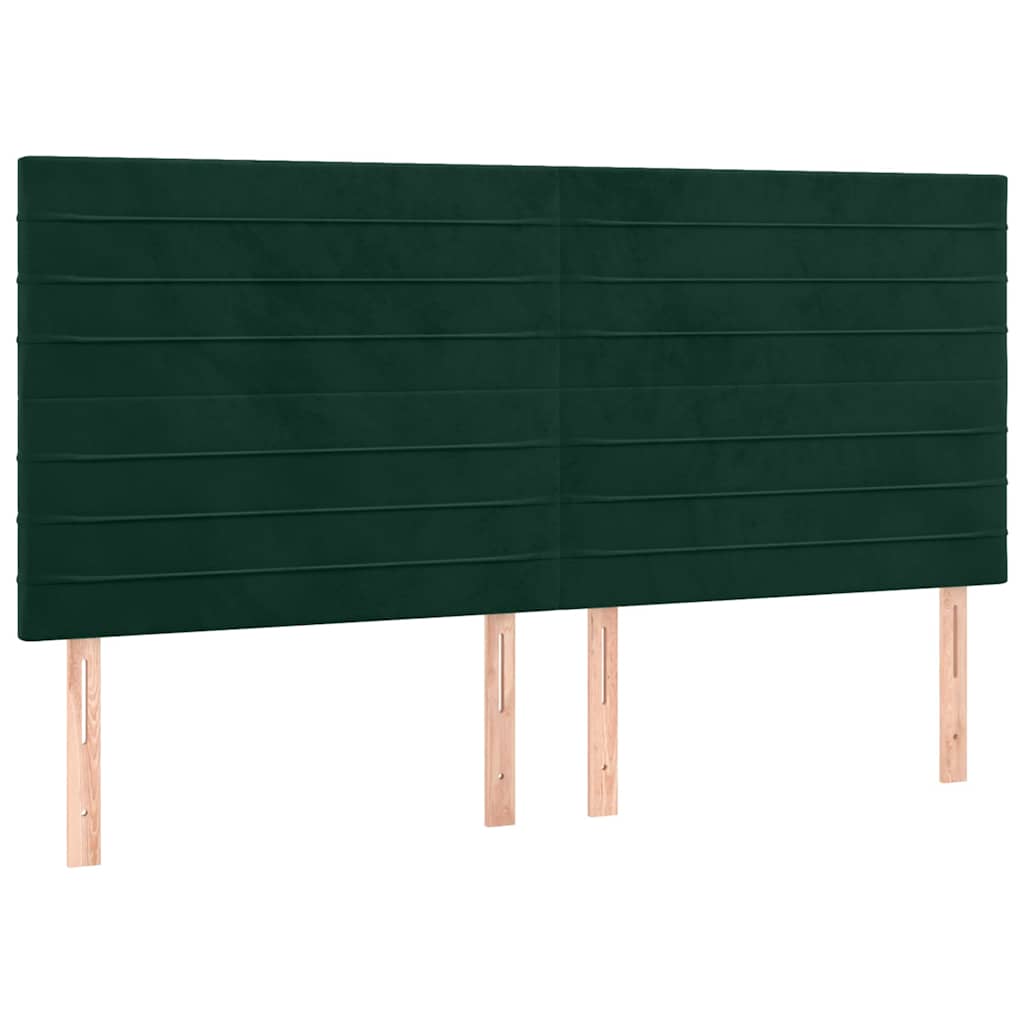 Okvir za krevet bez madraca tamnozeleni 140x200 cm baršunasti