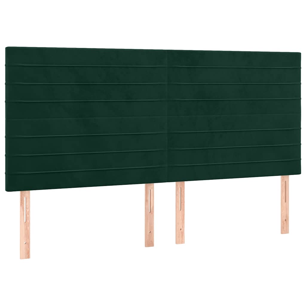 Okvir za krevet bez madraca tamnozeleni 200x200 cm baršunasti