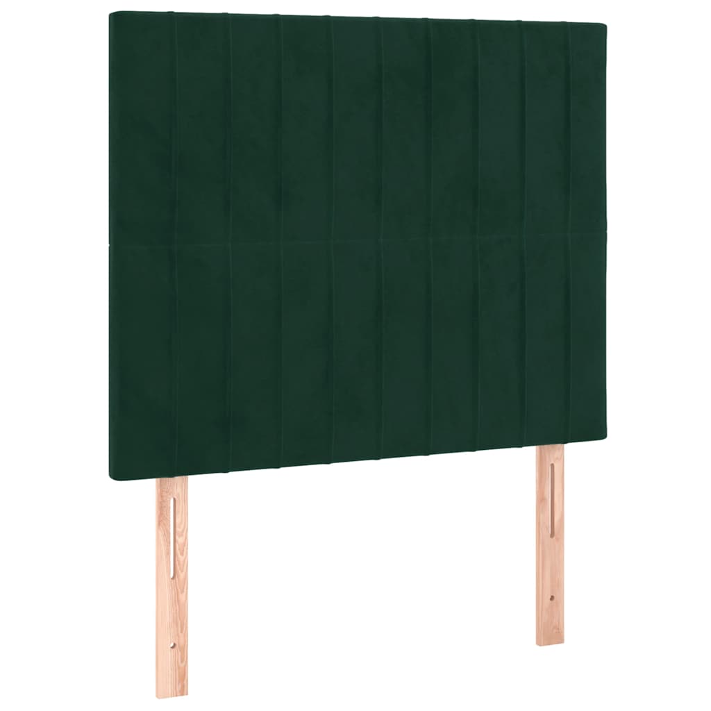 Okvir za krevet bez madraca tamnozeleni 90x200 cm baršunasti