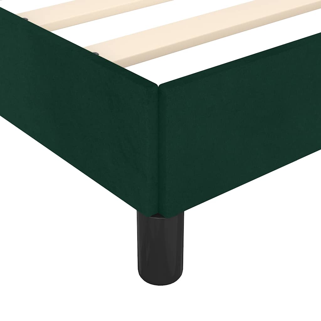 Okvir za krevet bez madraca tamnozeleni 140x190 cm baršunasti