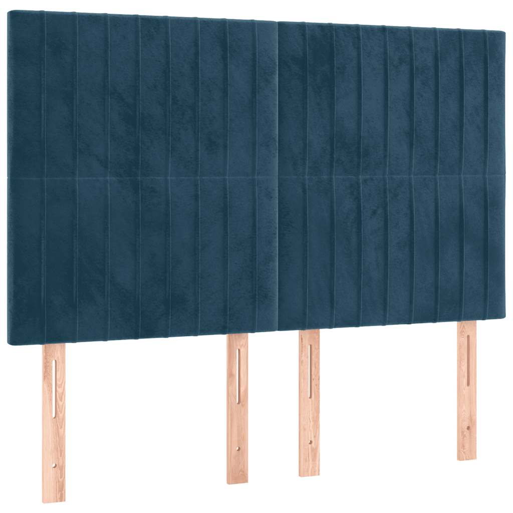 Okvir za krevet bez madraca tamnoplavi 140x190 cm baršunasti