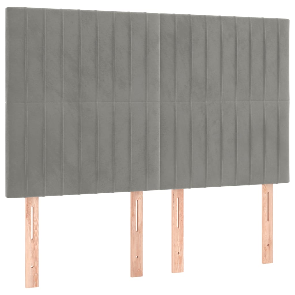 Okvir za krevet bez madraca svjetlosivi 140x200 cm baršunasti