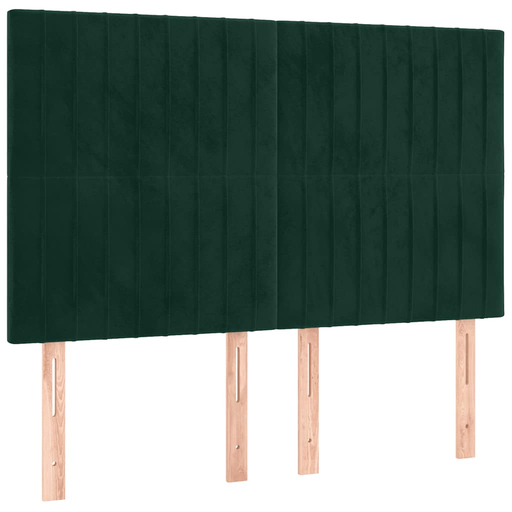 Okvir za krevet bez madraca tamnozeleni 140x200 cm baršunasti