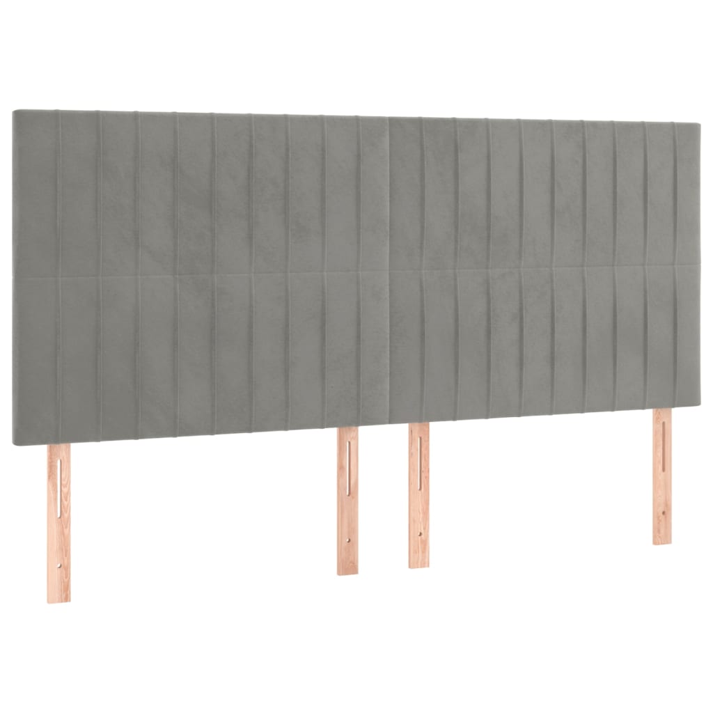 Okvir za krevet s uzglavljem svjetlosivi 180x200 cm baršunasti