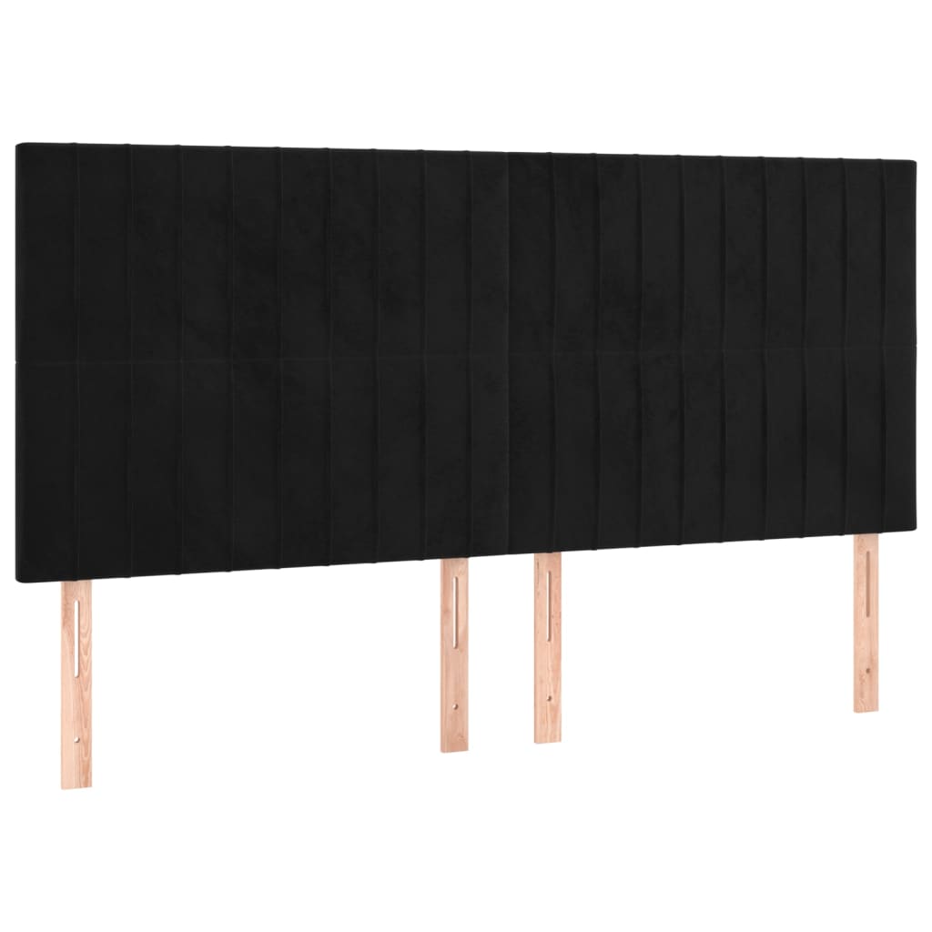 Okvir za krevet bez madraca crni 200x200 cm baršunasti