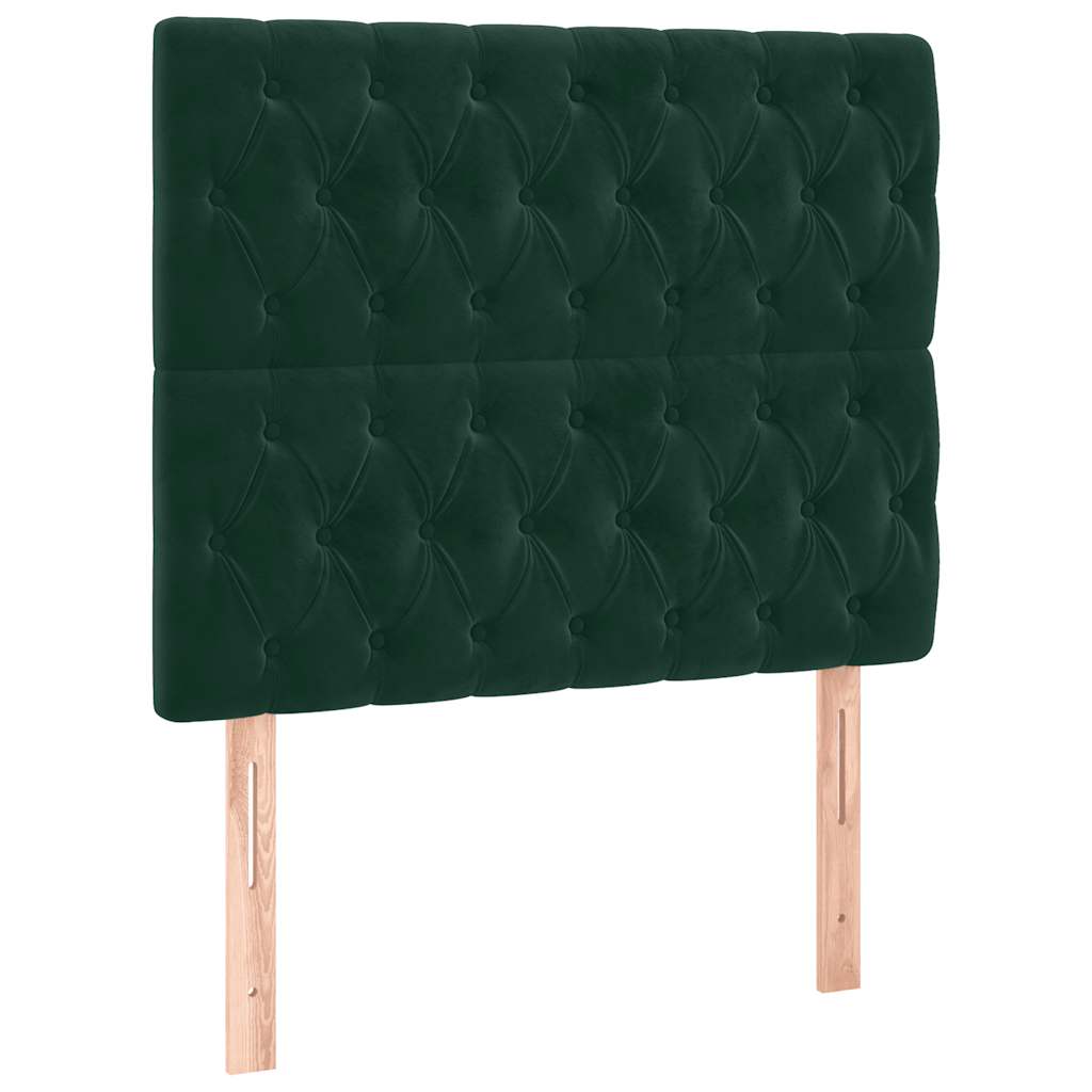 Okvir za krevet bez madraca tamnozeleni 100x200 cm baršunasti