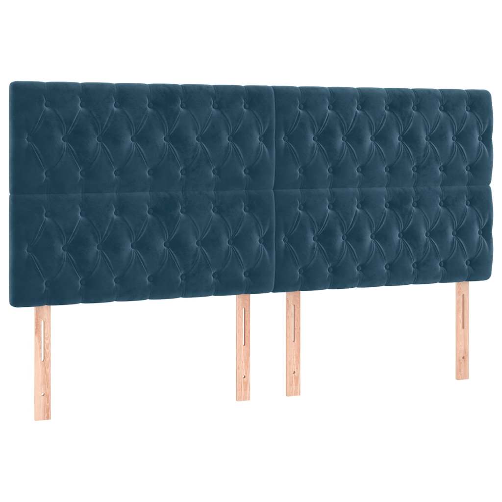 Okvir za krevet bez madraca tamnoplavi 200x200 cm baršunasti