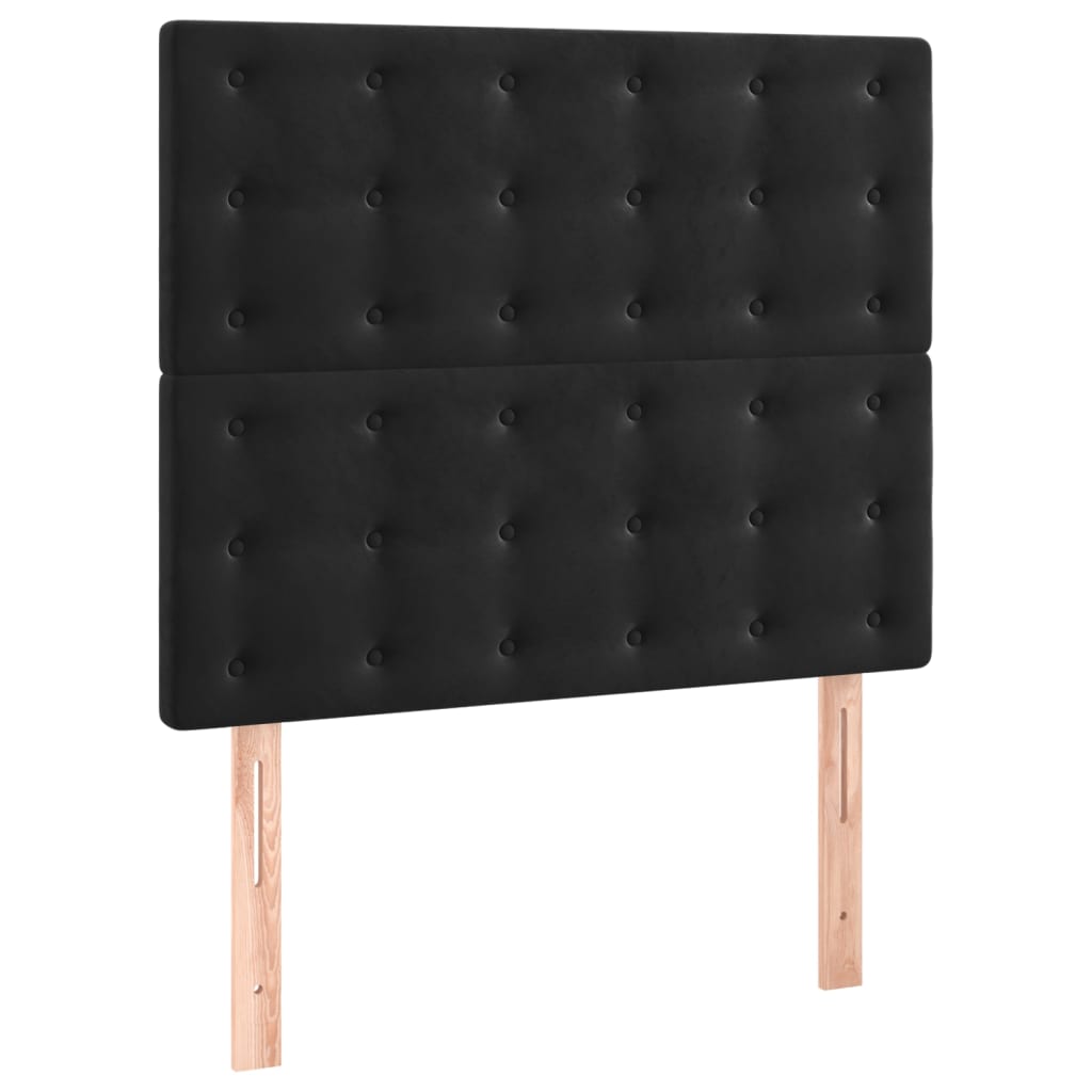 Okvir za krevet s uzglavljem crni 80x200 cm baršunasti