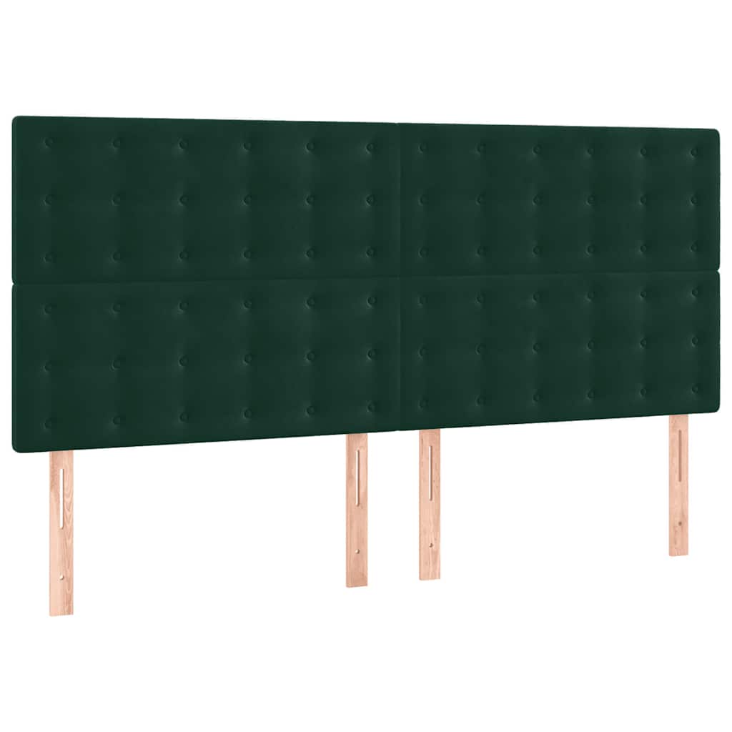 Okvir za krevet bez madraca tamnozeleni 140x200 cm baršunasti