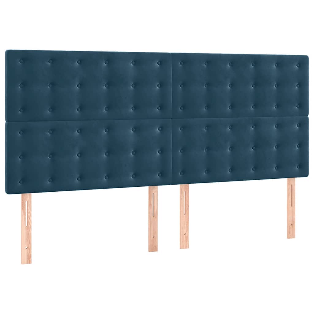 Okvir kreveta bez madraca tamnoplavi 140 x 200 cm baršunasti