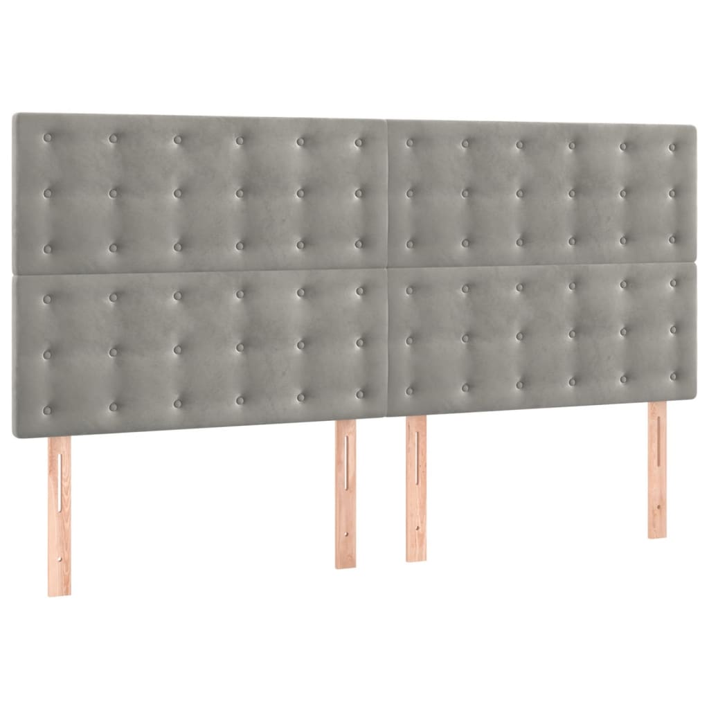 Okvir za krevet bez madraca svjetlosivi 160 x 200 cm baršunasti